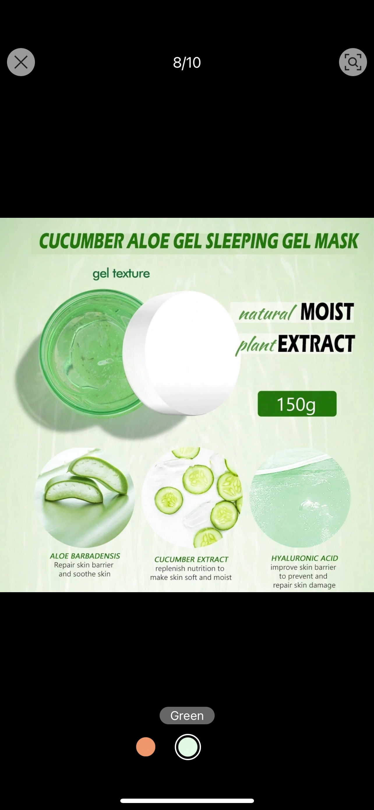 Aloe Vera,  Cucumber Moisture Sleeping Gel  150g , Overnight Gel With Hyaluronic Acid For All Skin Types, Hydrating face Jelly For Night Time Skin Care & Repair