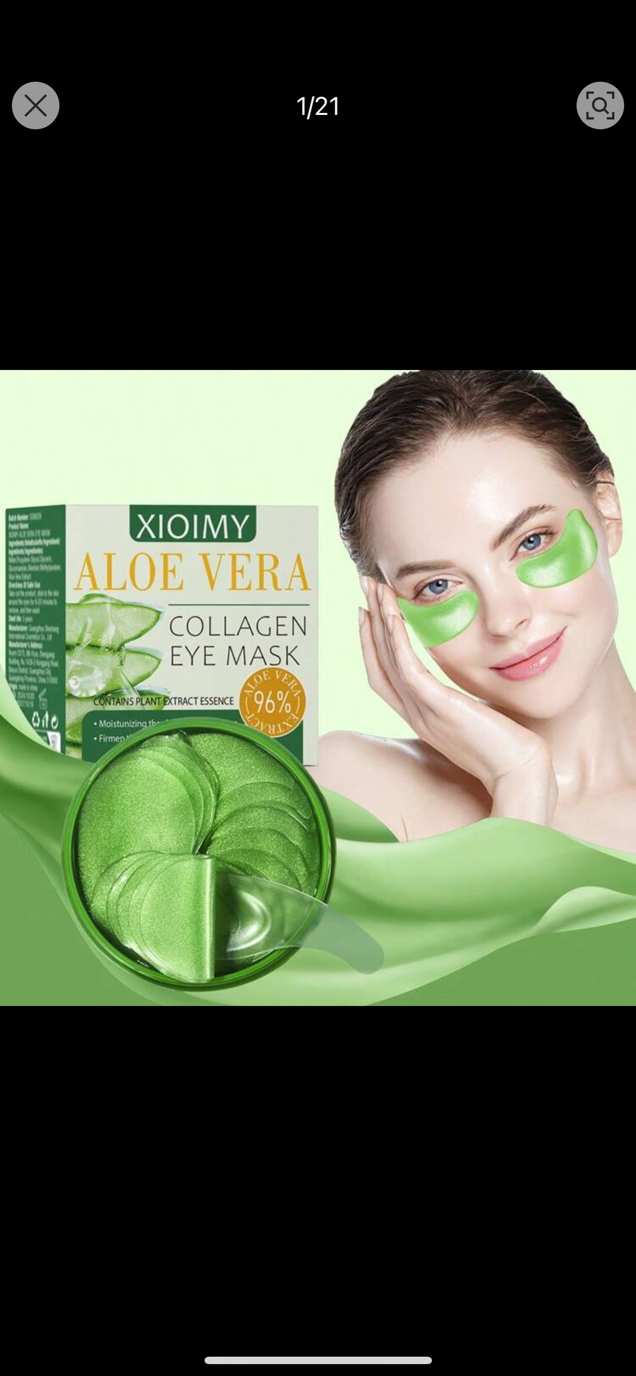 Under eye Aloe Gel Eye Mask 60 pcs,for dark circles and puffiness, dry  eyes , brightening , korean skin care