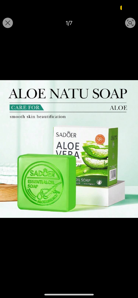 Organic Aloe Vera Bar Soap With Essential Oils - Deep Cleansing, Exfoliator,Moisturizing, And Oil-Control For Face And Hands And Body - Natural And Rich Foam For All Skin Types !