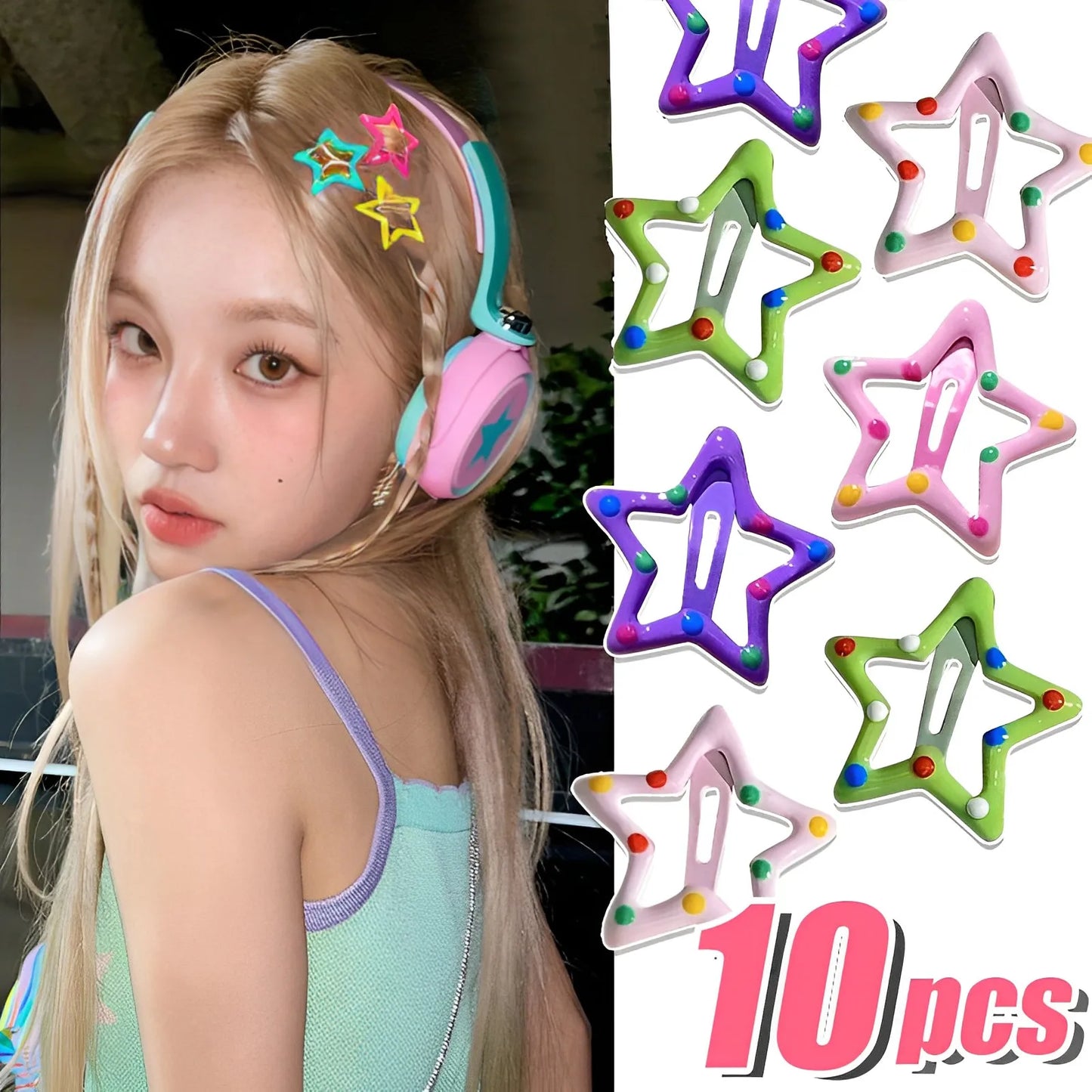 Star Hairpin Cute BB Clips Girl Women Barrettes Simple Y2K Metal Snap Clip Hair Jewelry Accessories Headdress